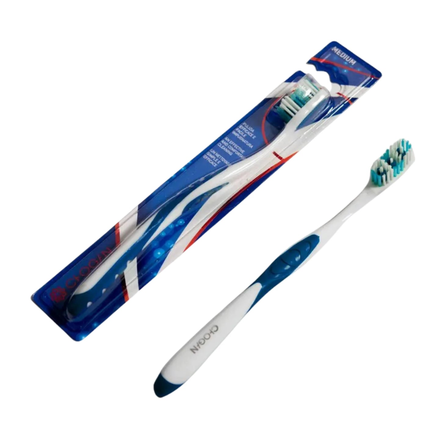Brosse à dents - Soies Moyennes - BLEU-BLANC - N° SPZ10 - JosMir Beauty & Luxury