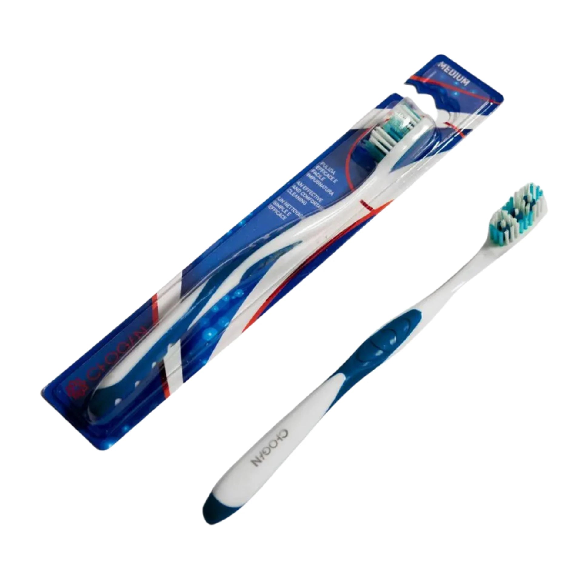 Brosse à dents - Soies Moyennes - BLEU-BLANC - N° SPZ10 - JosMir Beauty & Luxury