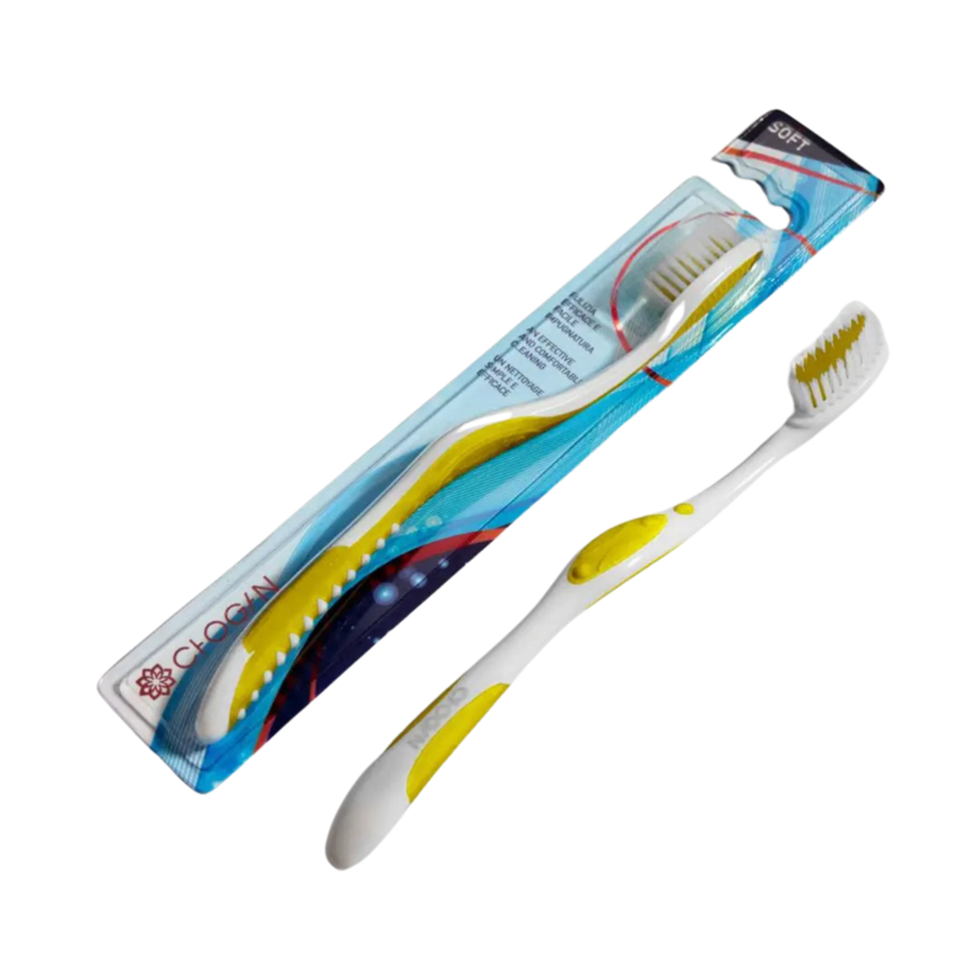 Brosse à dents - Soies souples - BLANC-JAUNE - N° SPZ16 - JosMir Beauty & Luxury