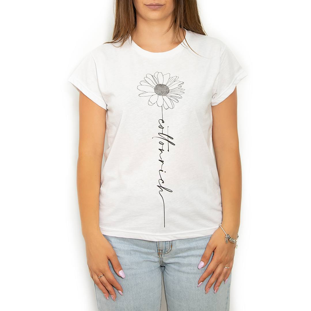 T-Shirt Cotton-Rich Basic Blanc - DAISY - N° COT0006-1