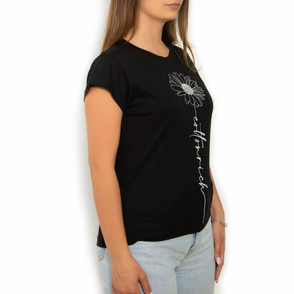 T-Shirt Cotton-Rich Basic noir – DAISY - N° COT0006-2