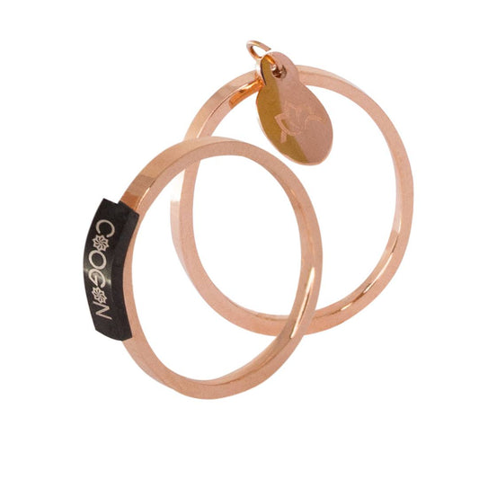 Bague plaqué or rose 24kt logo Chogan - N° BIGAD022