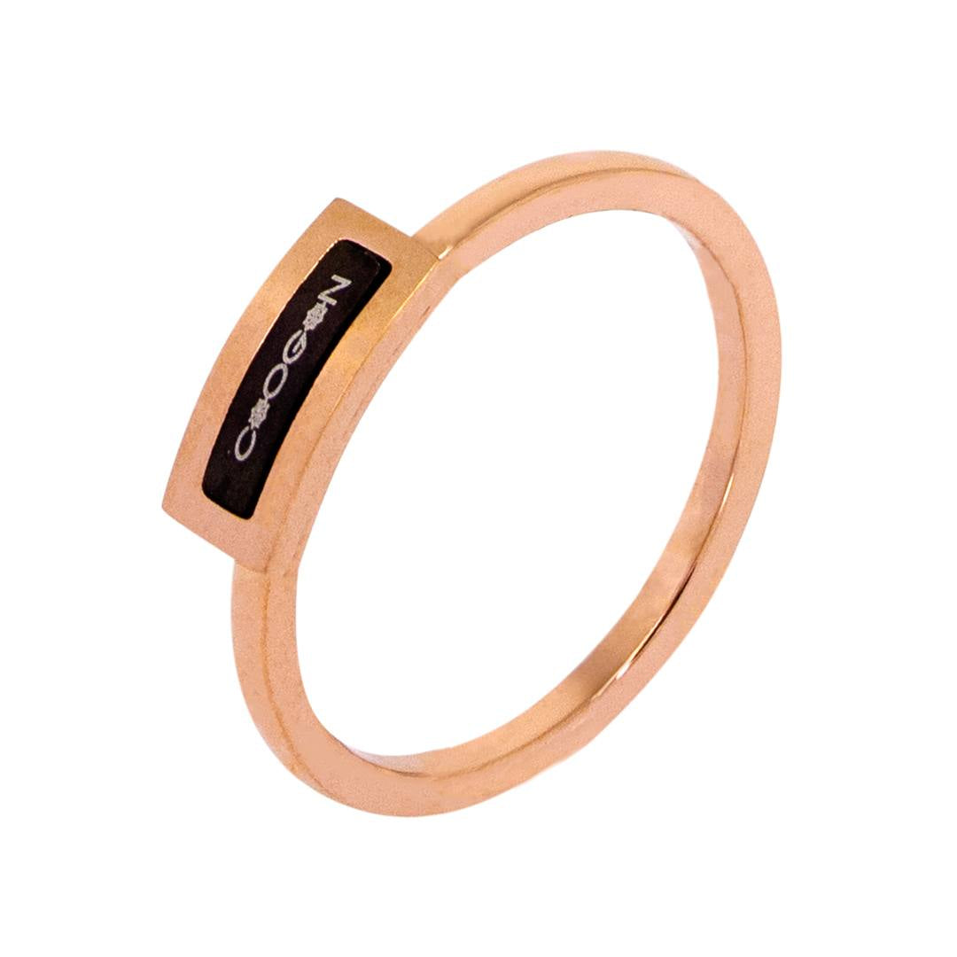 Bague plaqué or rose 24kt logo Chogan - N° BIGAD020