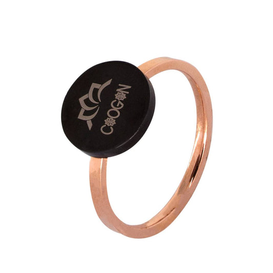 Bague plaqué or rose 24kt logo Chogan - N° BIGAD019