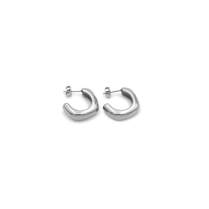 Boucles d’oreilles « SQUARED HOOP » en acier inoxydable - N° BIGOM255