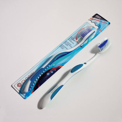 Brosse à dents - Soies souples - BLANC-BLUE - N° SPZ15