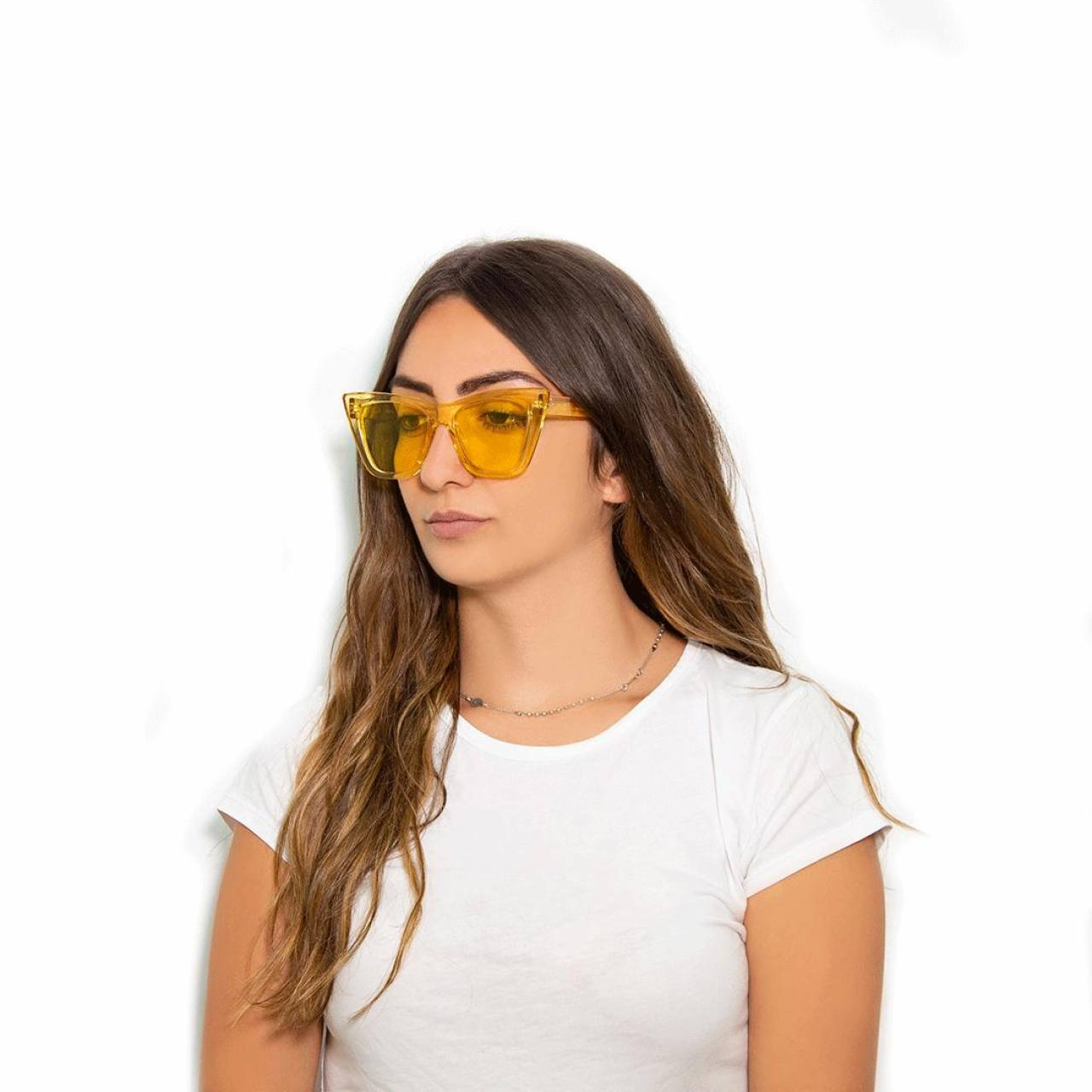 Lunettes de soleil "SQUARE KETTY" - SHINY YELLOW - N° KL0064