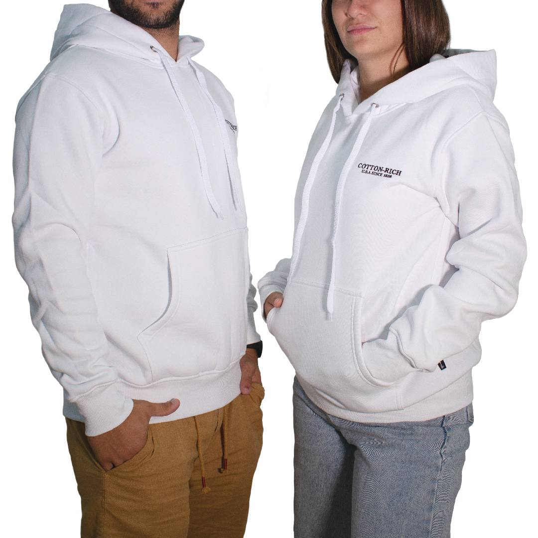 Sweat à capuche Cotton-Rich blanc - N° COT0001WHT