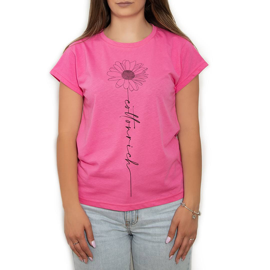 T-Shirt Cotton-Rich Basic rose – DAISY - N° COT0006-3