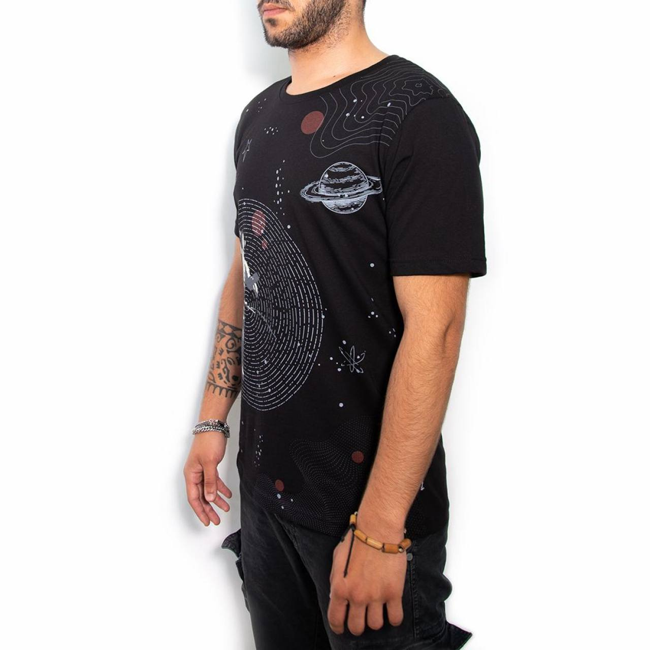 T-Shirt Cotton-Rich Oversize Noir - SPACE - N° COT0013-2