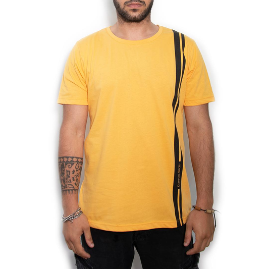 T-Shirt Cotton-Rich Oversize Ocre jaune - MINIMAL - N° COT0012-3