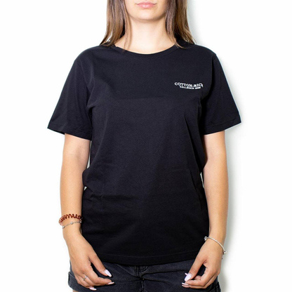 T-Shirt Cotton-Rich noir avec broderie - N° COT0004BLK