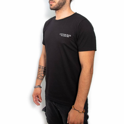 T-Shirt Cotton-Rich noir avec broderie - N° COT0004BLK