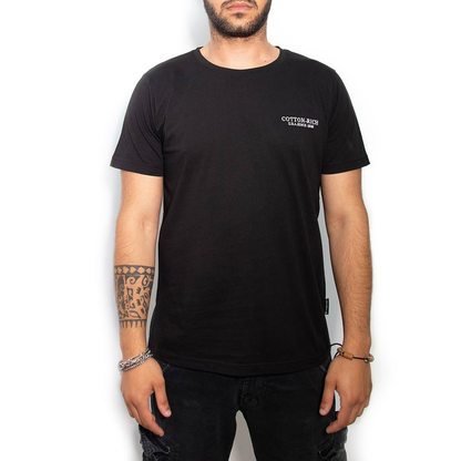 T-Shirt Cotton-Rich noir avec broderie - N° COT0004BLK