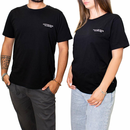 T-Shirt Cotton-Rich noir avec broderie - N° COT0004BLK